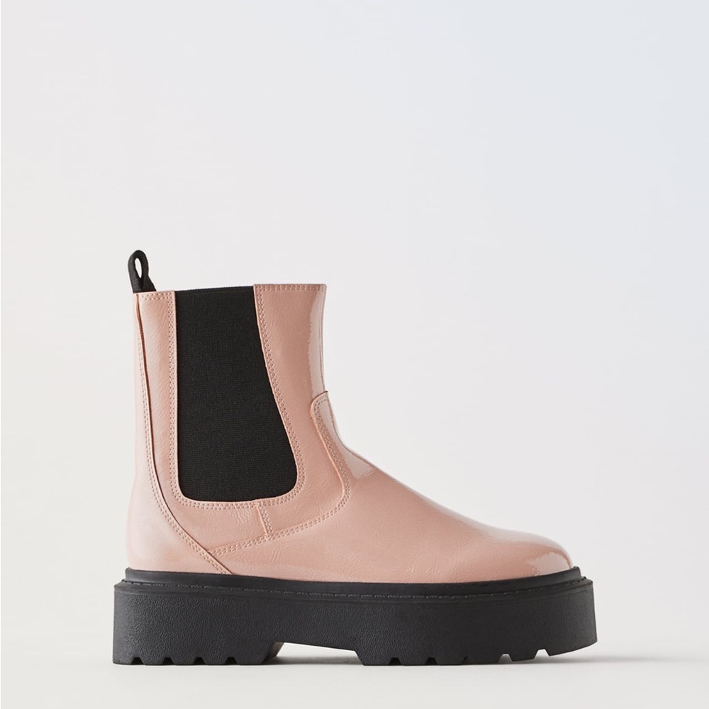ZARA KIDS PATENT CHELSEA BOOT